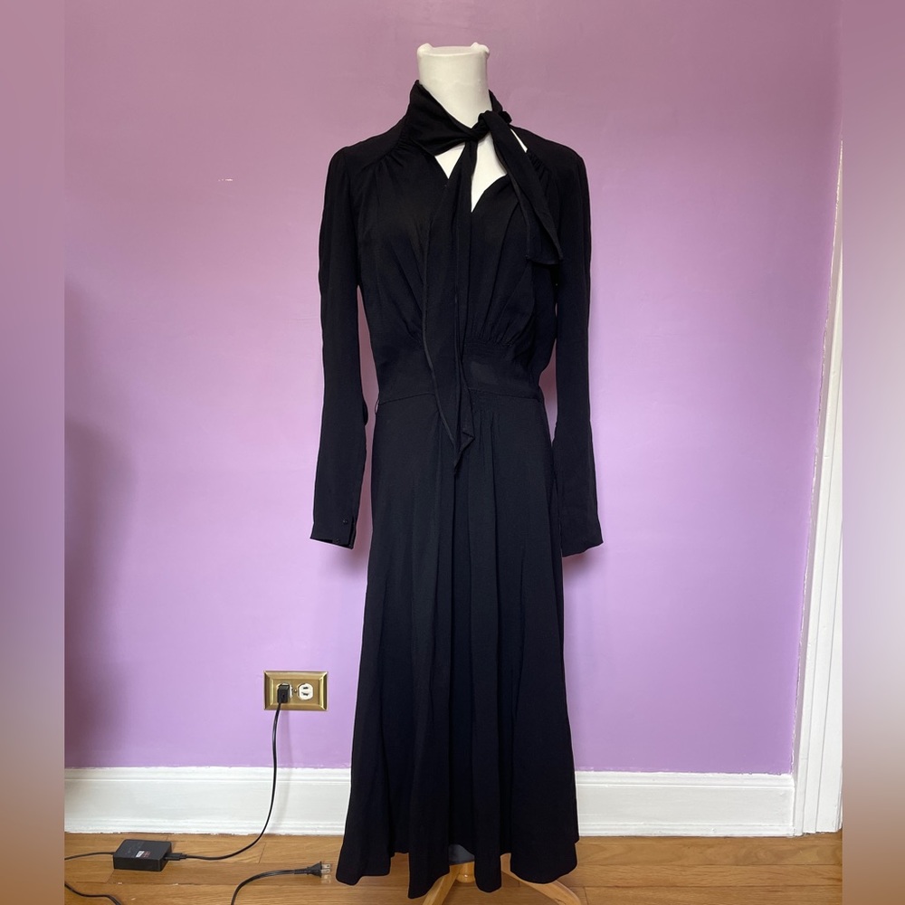 Vintage 30’s Black Crepe Dress